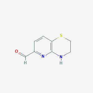 molecular formula C8H8N2OS B8314900 3,4-Dihydro-2H-pyrido[3,2-b][1,4]thiazine-6-carboxaldehyde 