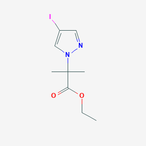 molecular formula C9H13IN2O2 B8314909 2-(4-Iodo-pyrazol-1-yl)-2-methyl-propionic acid ethyl ester 