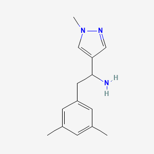 molecular formula C14H19N3 B8314927 2-(3,5-Dimethyl-phenyl)-1-(1-methyl-1h-pyrazol-4-yl)-ethylamine 