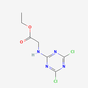 molecular formula C7H8Cl2N4O2 B8314935 4,6-dichloro-2-ethoxycarbonylmethylamino-S-triazine 