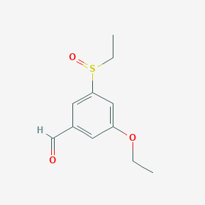 molecular formula C11H14O3S B8314968 (+/-)-3-Ethanesulfinyl-5-ethoxy-benzaldehyde 