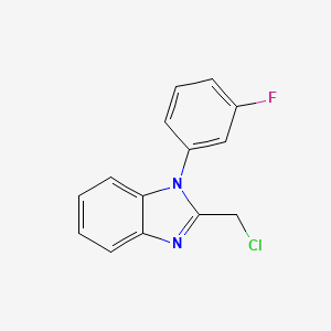 molecular formula C14H10ClFN2 B8314978 1-(3-Fluorophenyl)-2-chloromethylbenzimidazole 