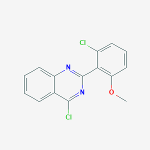 molecular formula C15H10Cl2N2O B8314988 4-Chloro-2-(2-chloro-6-methoxyphenyl)quinazoline 