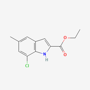 molecular formula C12H12ClNO2 B8315004 7-chloro-5-methyl-1H-indole-2-carboxylic acid ethyl ester 