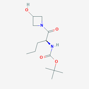 molecular formula C13H24N2O4 B8315009 (S)-tert-butyl 1-(3-hydroxyazetidin-1-yl)-1-oxopentan-2-ylcarbamate 