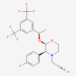 molecular formula C23H20F7NO2 B8315011 (2R,3S)-2-[(1R)-1-[3,5-bis(trifluoromethyl)phenyl]ethoxy]-3-(4-fluorophenyl)-4-prop-2-ynylmorpholine CAS No. 171243-11-1
