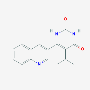 molecular formula C16H15N3O2 B8315268 5-Isopropyl-6-quinolin-3-yl-1H-pyrimidine-2,4-dione 