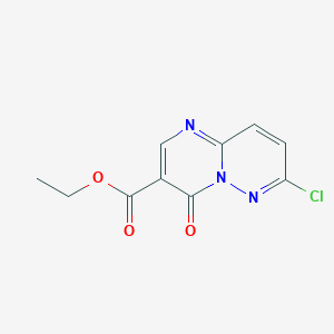 molecular formula C10H8ClN3O3 B8315299 3-Ethoxycarbonyl-7-chloro-4-oxo-4H-pyrimido-[1,2-b]pyridazine 