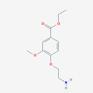 molecular formula C12H17NO4 B8315313 Ethyl 3-methoxy-4-(2-aminoethoxy)benzoate 