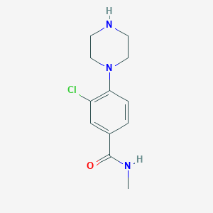 molecular formula C12H16ClN3O B8315441 3-chloro-N-methyl-4-(piperazin-1-yl)benzamide 