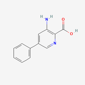 molecular formula C12H10N2O2 B8315584 3-Amino-5-phenylpicolinic acid 