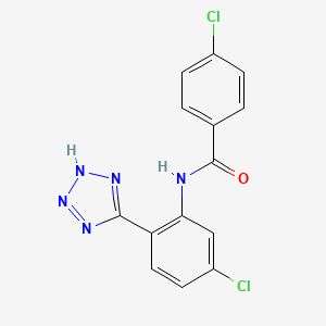molecular formula C14H9Cl2N5O B8315599 4-Chloro-N-(5-chloro-2-(1H-tetrazol-5-yl)phenyl)benzamide 
