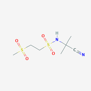 molecular formula C7H14N2O4S2 B8315635 N-(2-Cyano-2-propyl)-2-(methylsulfonyl)-ethylsulfonamide 