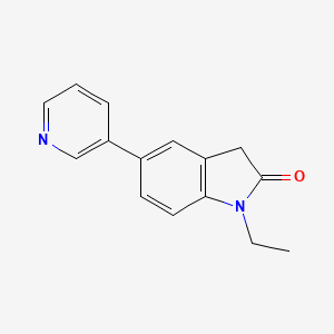 molecular formula C15H14N2O B8315643 1-Ethyl-5-pyridin-3-yl-1,3-dihydro-indol-2-one 