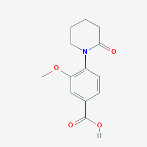 molecular formula C13H15NO4 B8315654 3-Methoxy-4-(piperidin-2-on-1-yl)benzoic acid 