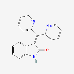 molecular formula C19H13N3O B8315663 3-[Di(2-pyridinyl)methylene]-1H-indol-2(3H)-one 