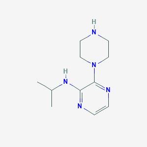 molecular formula C11H19N5 B8315691 1-[2-(1-Methylethylamino)-3-pyrazinyl]piperazine CAS No. 147539-22-8