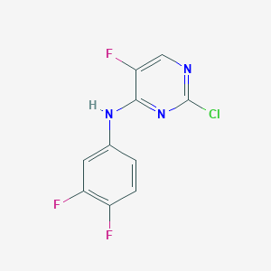 molecular formula C10H5ClF3N3 B8315697 2-chloro-N4-(3,4-difluorophenyl)-5-fluoro-4-pyrimidineamine 