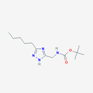 molecular formula C13H24N4O2 B8315735 5-pentyl-3-tert-butoxycarbonylaminomethyl-1H-1,2,4-triazole 