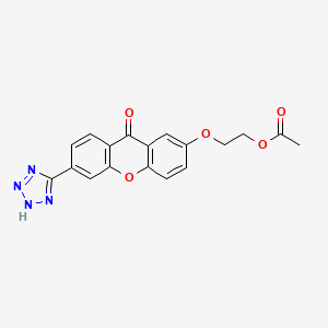 molecular formula C18H14N4O5 B8315764 2-{[9-Oxo-6-(2H-tetrazol-5-yl)-9H-xanthen-2-yl]oxy}ethyl acetate CAS No. 89217-33-4
