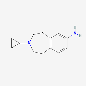 molecular formula C13H18N2 B8315834 3-Cyclopropyl-2,3,4,5-tetrahydro-1H-benzo[d]azepin-7-amine 