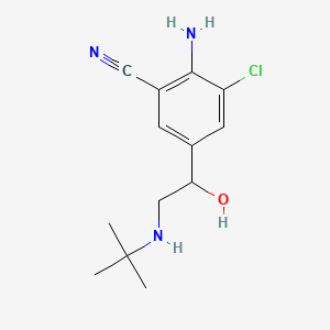 molecular formula C13H18ClN3O B8315853 2-Amino-5-[2-(tert-butylamino)-1-hydroxyethyl]-3-chlorobenzonitrile CAS No. 54239-59-7