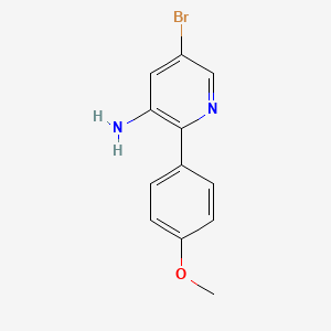 molecular formula C12H11BrN2O B8315882 5-Bromo-2-(4-methoxyphenyl)pyridin-3-amine 