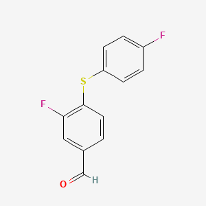 molecular formula C13H8F2OS B8315890 3-Fluoro-4-(4-fluorophenylsulfanyl)benzaldehyde 