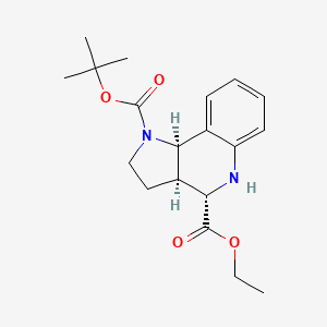 molecular formula C19H26N2O4 B8315905 (3aR,4S,9bR)-1-tert-butyl 4-ethyl 3,3a,4,5-tetrahydro-1H-pyrrolo[3,2-c]quinoline-1,4(2H,9bH)-dicarboxylate 