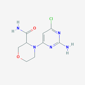 molecular formula C9H12ClN5O2 B8315951 4-(2-Amino-6-chloro-4-pyrimidinyl)-3-morpholinecarboxamide CAS No. 1227911-68-3