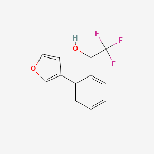 molecular formula C12H9F3O2 B8315959 2,2,2-Trifluoro-1-(2-furan-3-yl-phenyl)-ethanol 