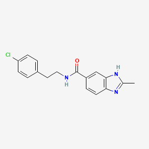 molecular formula C17H16ClN3O B8315989 N-(4-chlorophenethyl)-2-methyl-1H-benzo[d]imidazole-5carboxamide 