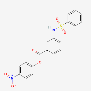 molecular formula C19H14N2O6S B8316014 4-Nitrophenyl 3-[(benzenesulfonyl)amino]benzoate CAS No. 88934-51-4