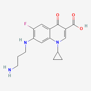 molecular formula C16H18FN3O3 B8316028 7-(3-Aminopropylamino)-1-cyclopropyl-6-fluoro-4-oxo-quinoline-3-carboxylic acid 
