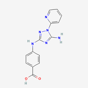 molecular formula C14H12N6O2 B8316042 4-(5-amino-1-pyridin-2-yl-1H-[1,2,4]triazol-3-ylamino)-benzoic acid 