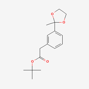 molecular formula C16H22O4 B8316062 [3-(2-Methyl-[1,3]dioxolan-2-yl)-phenyl]-acetic acid tert-butyl ester 