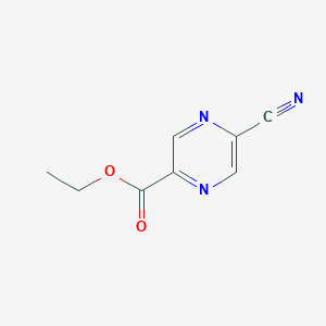 molecular formula C8H7N3O2 B8316066 5-Cyano-pyrazine-2-carboxylic acid ethyl ester 