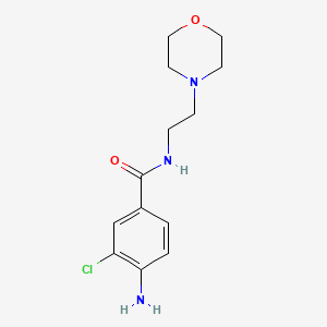 molecular formula C13H18ClN3O2 B8316074 4-amino-3-chloro-N-(2-morpholin-4-ylethyl)benzamide 