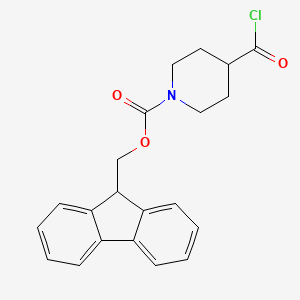 molecular formula C21H20ClNO3 B8316136 (9H-fluoren-9-yl)methyl 4-(chlorocarbonyl)piperidine-1-carboxylate 
