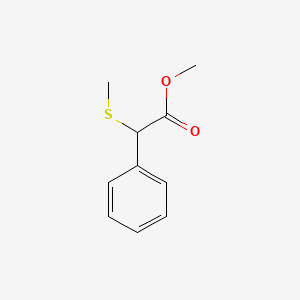 molecular formula C10H12O2S B8316141 Methyl 2-(methylthio)-2-phenylacetate 