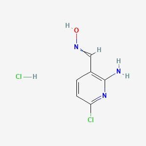 molecular formula C6H7Cl2N3O B8316216 2-Amino-6-chloropyridine-3-carbaldehyde oxime hydrochloride 