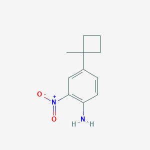 molecular formula C11H14N2O2 B8316219 4-(1-Methylcyclobutyl)-2-nitroaniline 