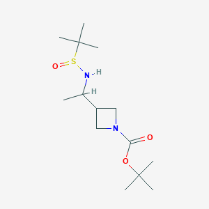molecular formula C14H28N2O3S B8316241 3-[1-(2-Methyl-propane-2-sulfinylamino)-ethyl]-azetidine-1-carboxylic acid tert-butyl ester CAS No. 1426421-86-4