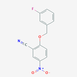 molecular formula C14H9FN2O3 B8316251 2-(3-Fluoro-benzyloxy)-5-nitro-benzonitrile 