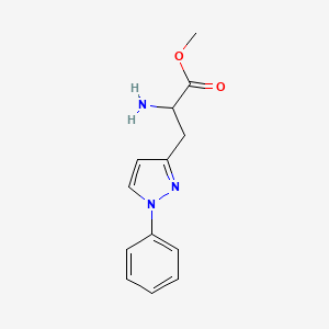 molecular formula C13H15N3O2 B8316309 2-Amino-3-(1-phenyl-1h-pyrazol-3-yl)-propionic acid methyl ester 