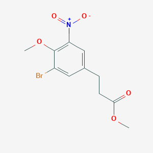molecular formula C11H12BrNO5 B8316316 Methyl 3-(3-bromo-4-methoxy-5-nitrophenyl)propionate CAS No. 590417-77-9