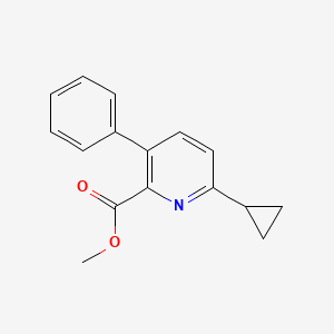 molecular formula C16H15NO2 B8316337 Methyl 6-cyclopropyl-3-phenylpicolinate 