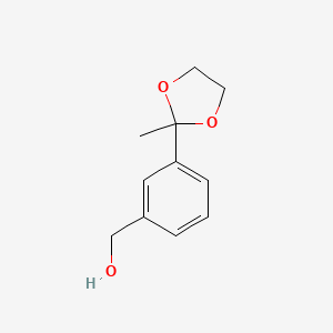 molecular formula C11H14O3 B8316350 [3-(2-Methyl-[1,3]dioxolan-2-yl)-phenyl]-methanol 