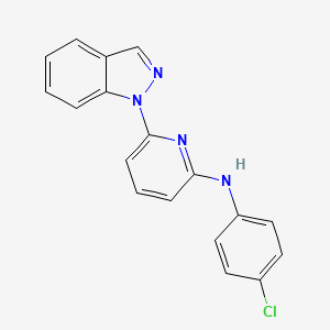 molecular formula C18H13ClN4 B8316357 (4-Chloro-phenyl)-(6-indazol-1-yl-pyridin-2-yl)-amine 