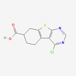 molecular formula C11H9ClN2O2S B8316366 4-Chloro-5,6,7,8-tetrahydrobenzo[4,5]thieno[2,3-d]pyrimidine-7-carboxylic acid 